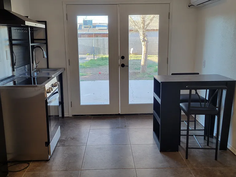 Ample kitchen and dining space.
