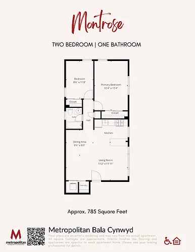 Floor plan Two Bedroom Montrose