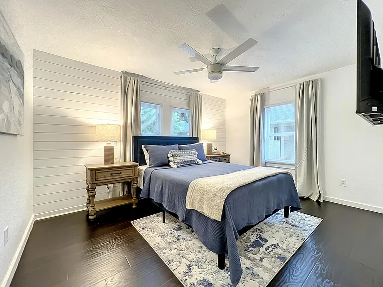 Back Bedroom - private with blackout shades and smart TV