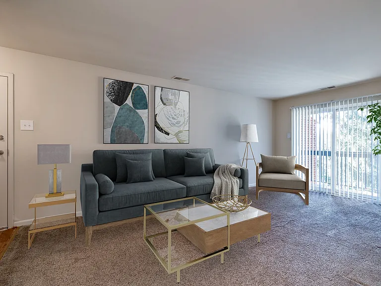 Living area with sliding doors to your private balcony