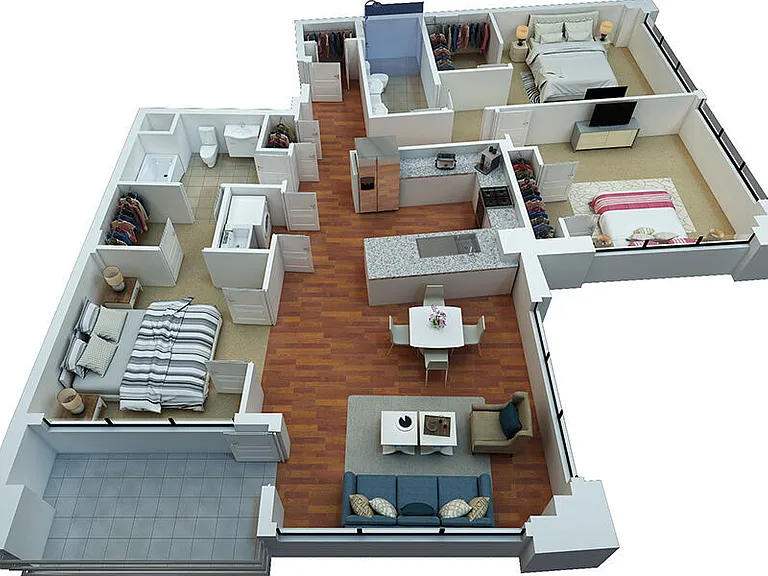 D floor plan Flats at East Bank