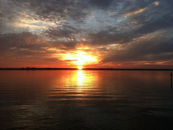River sunset from yard
