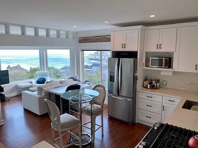View from kitchen to living area