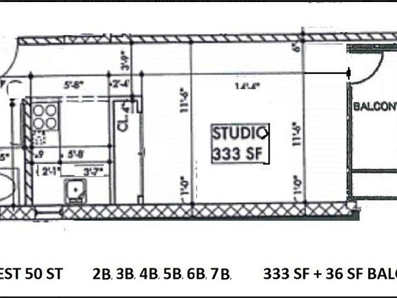 2nd image of 540 W 50th St APT 5B