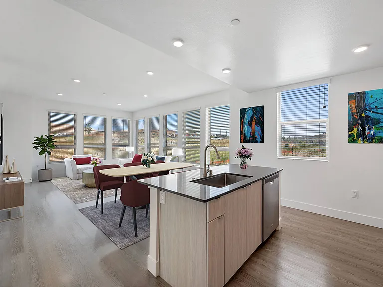 Enjoy the spacious flow of our open concept kitchen and living room, perfect for modern living and entertaining.