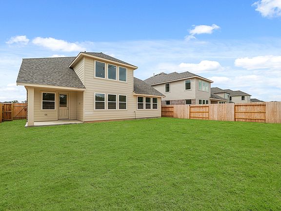 Covered patio in backyard