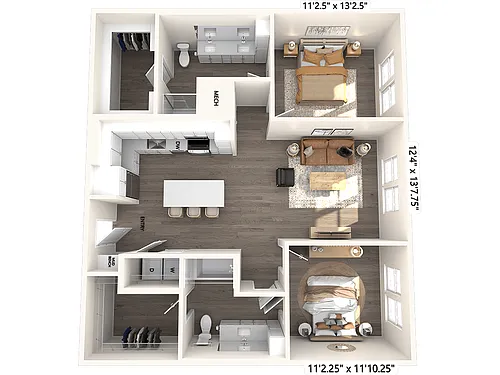 Floor plan B1-1187sf-508-509
