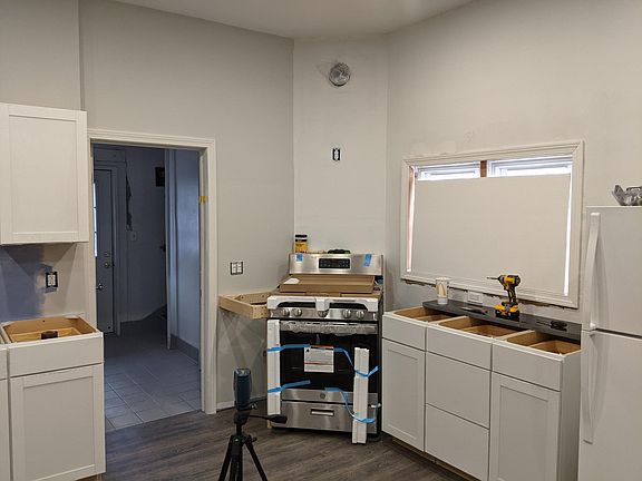 Back Door and Stove under construction.