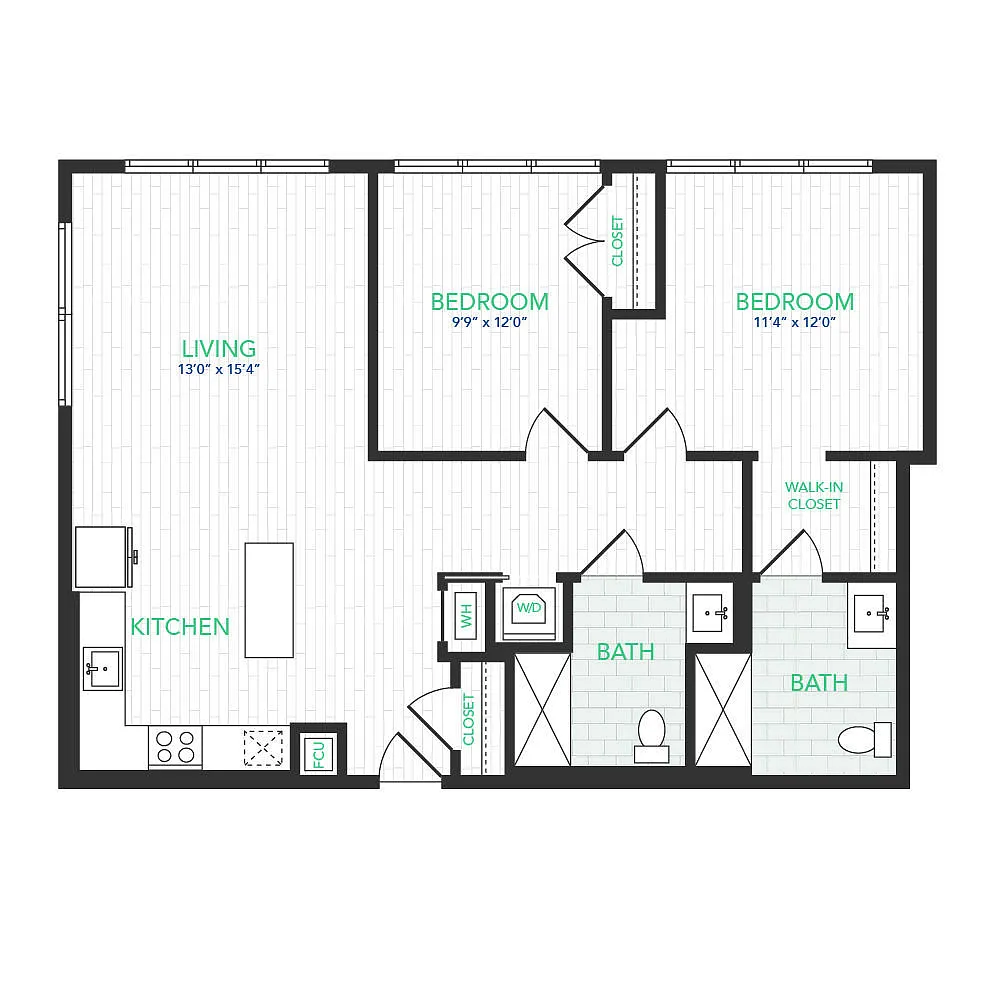 Floor plan VISTA 2 BED 17 (ADA)