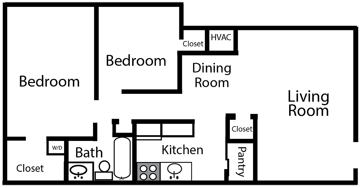 Floor plan Two Bedroom