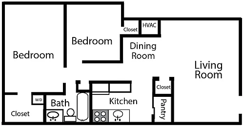 Floor plan Two Bedroom