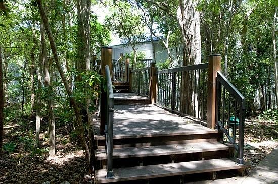 Walkway to the condo