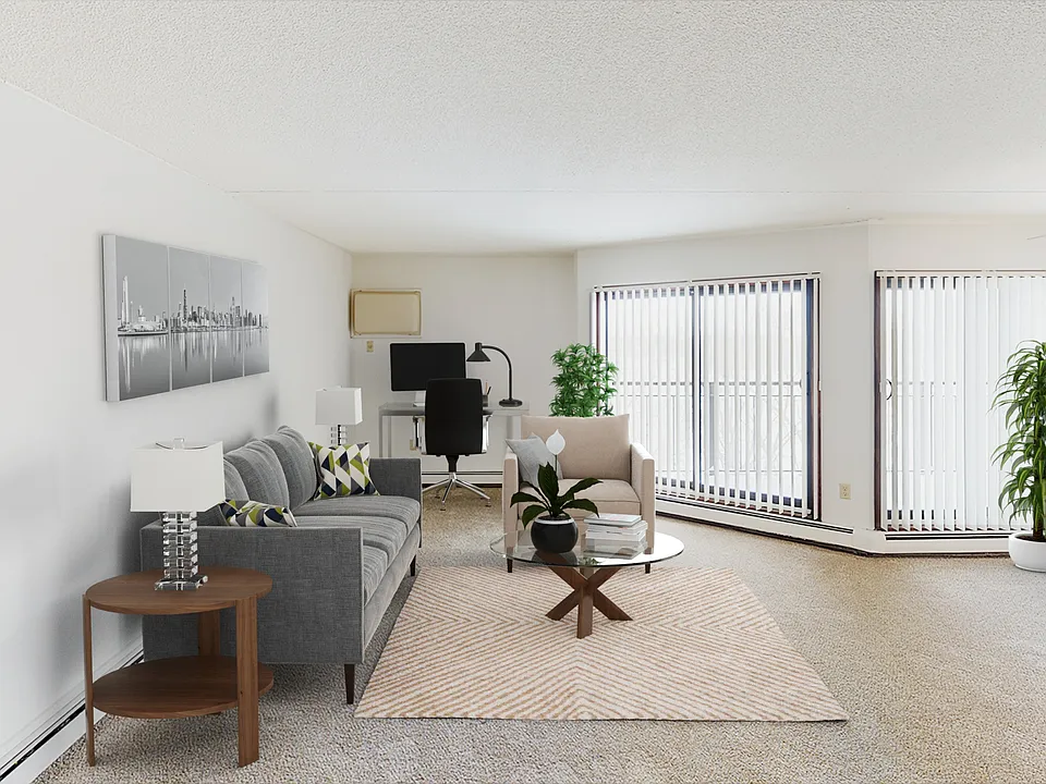 Unique features like multiple patio doors and angled walls