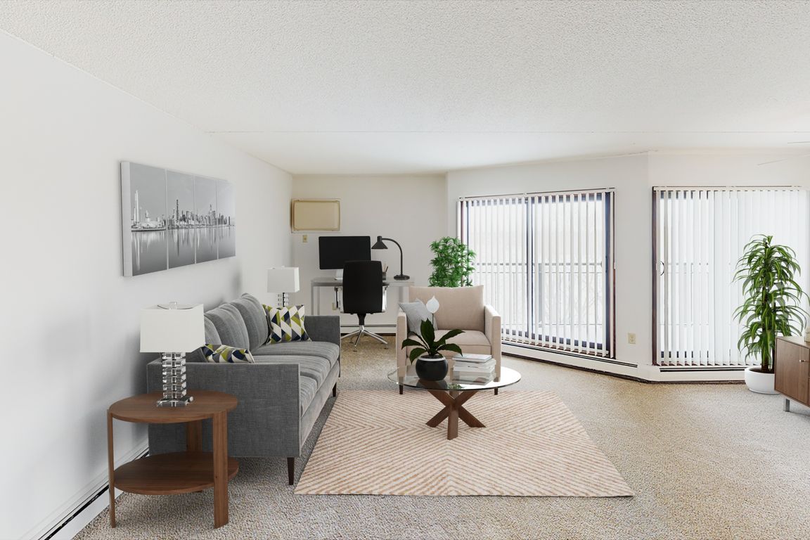 Unique features like multiple patio doors and angled walls