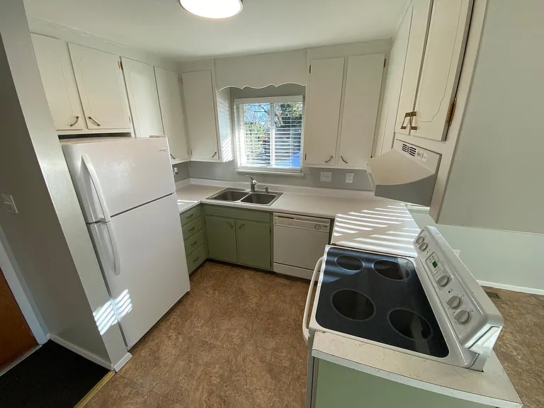 Kitchen view from dining/ living area