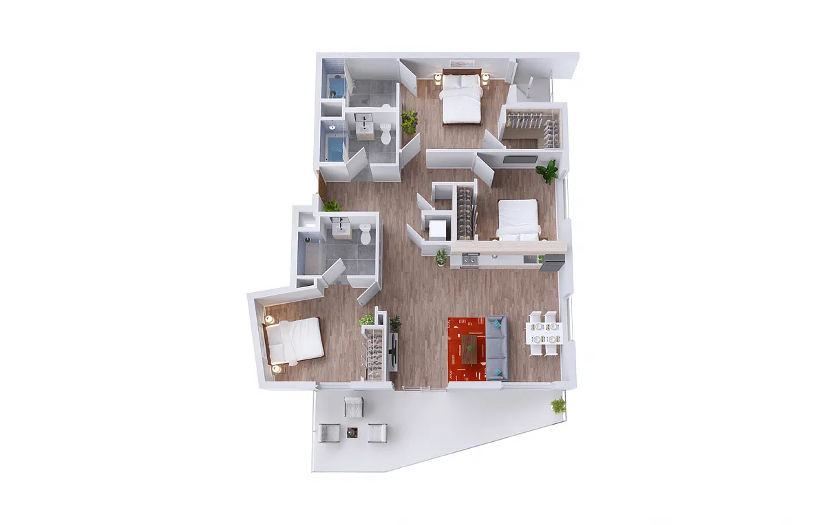 Floor plan 3A.3 - Three Bedrooms