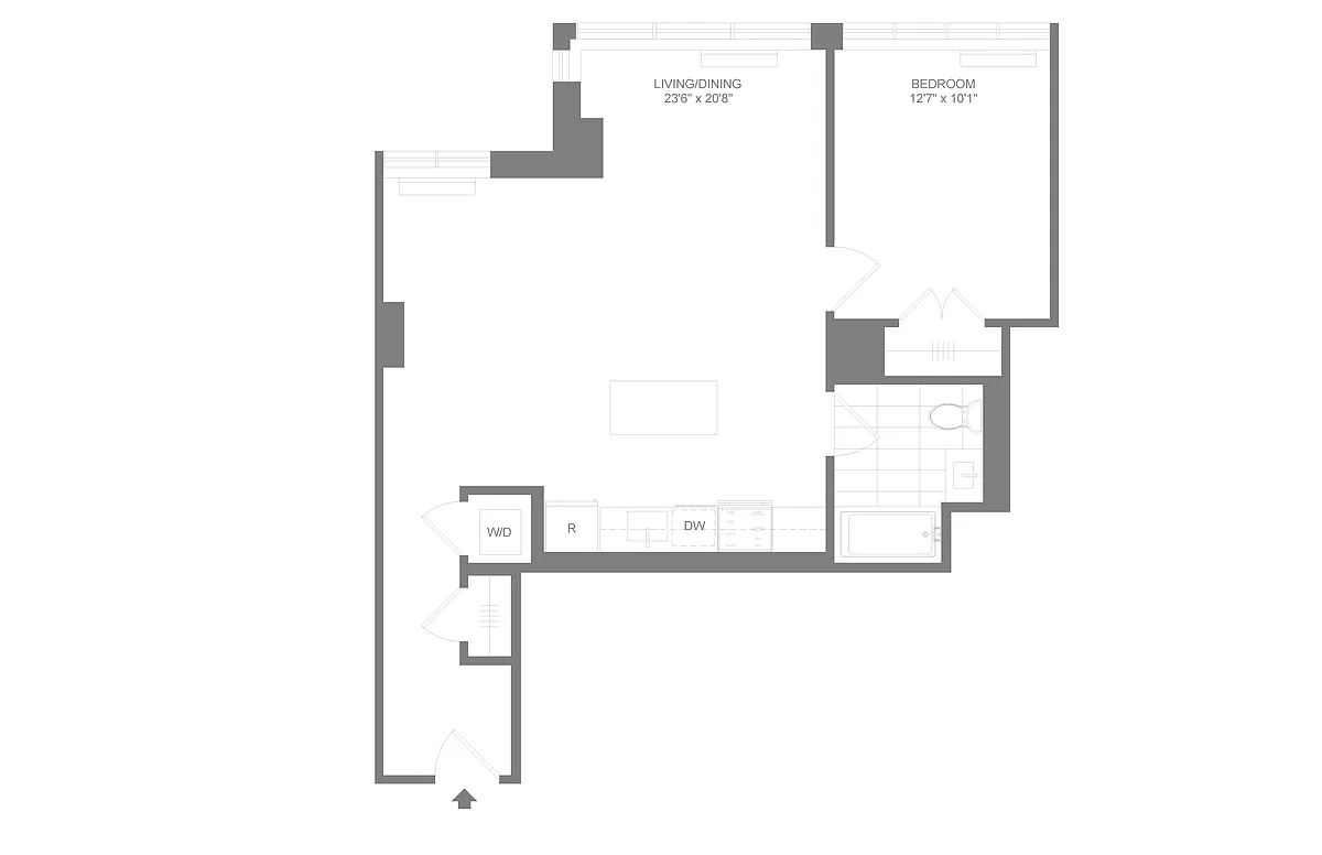 Floor plan A17 | 1 Bed | 1 Bath