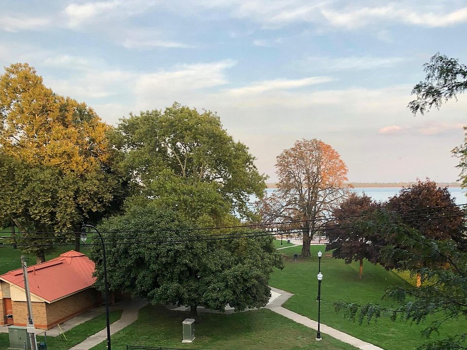 View of Bishop Park and Detroit River from living room.