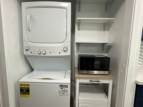 Your own laundry center with efficient gas dryer.