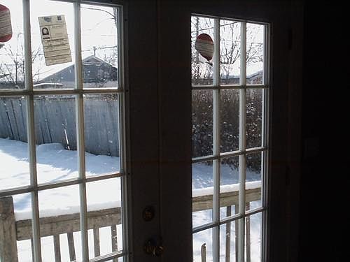french doors to back porch area