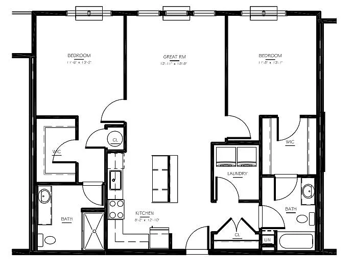 Floor plan 2 Bed/2 Bath-B-5 Phase IV