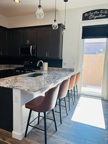 Island and patio door