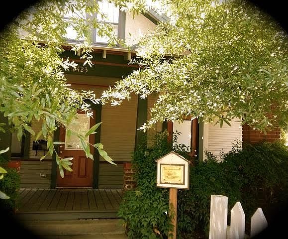 Exterior with lovely plantings