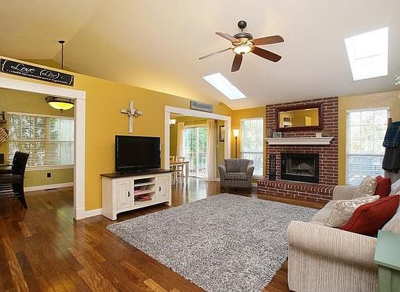 Open floor plan and gorgeous wood floors