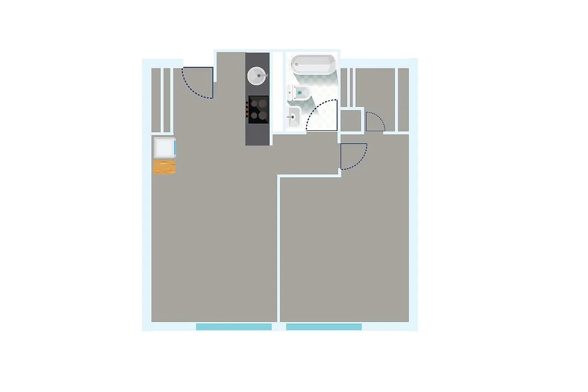 Floor plan Large 1 Bedroom