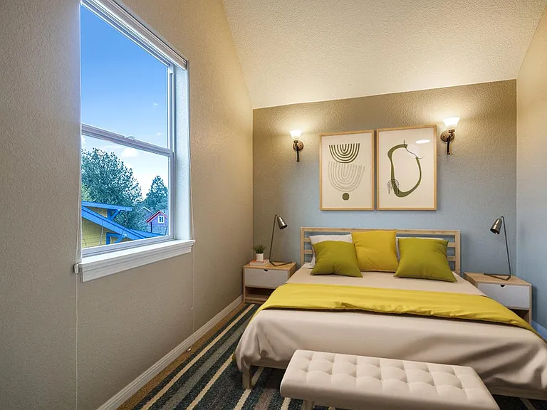 Bedroom 2. This image shows a virtually furnished space. Bedrooms come unfurnished.
