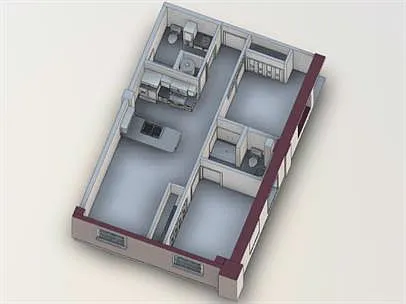 Floor plan 2 Bedrooms and 2 Bathrooms