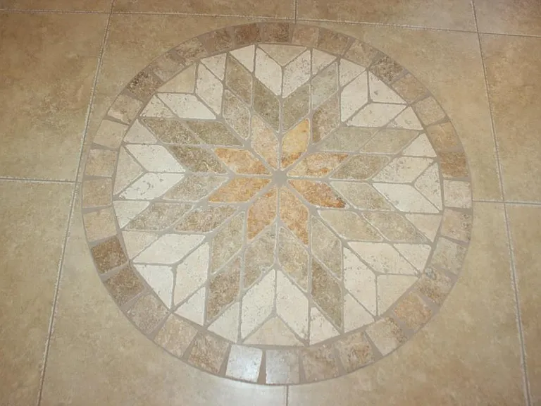 Brand new 20" x 20" porcalein tile laid in diamond format wi