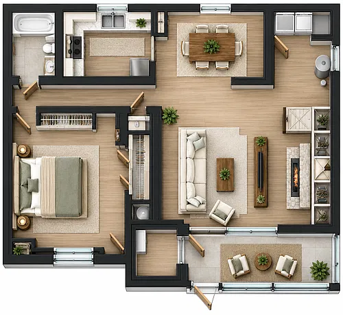 Floor plan Garden Fox Apt