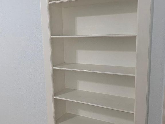 Built in bookcase in living area