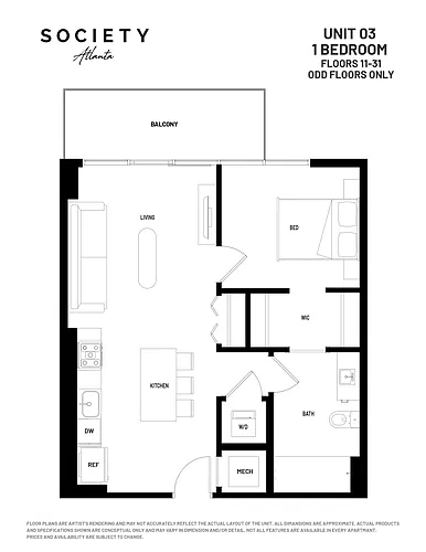 Floor plan 1 Bed - A4