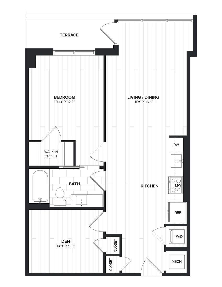 Floor plan 01BRD-01A Den