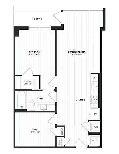 Floor plan 01BRD-01A Den