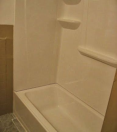 New shower and tub