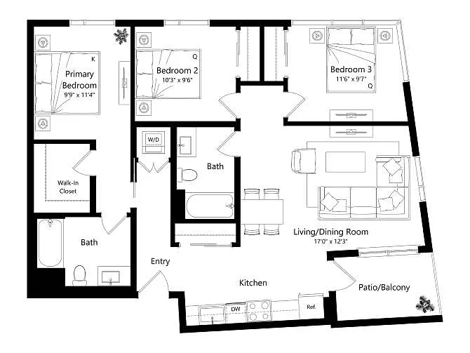Floor plan 1650-Lincoln_3D