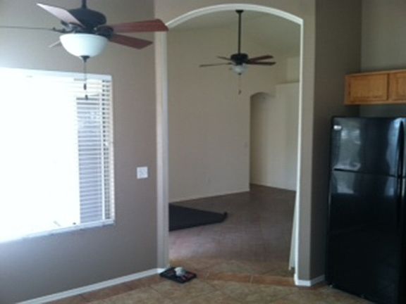 View from inside kitchen to family room
