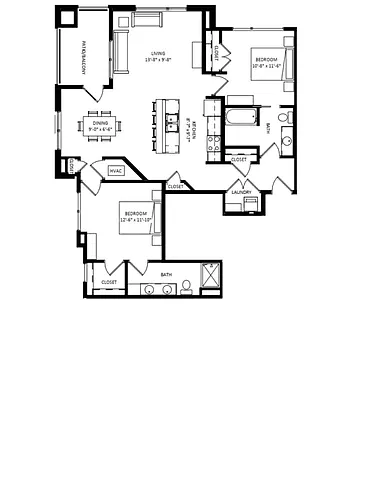 Floor plan 2 Bedroom C1 SIM