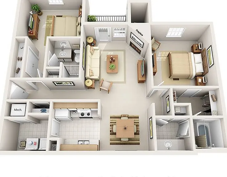 2 Bedroom | 2 Bath | 990 SF 2 Bedroom | 2 Bath | 990 SF