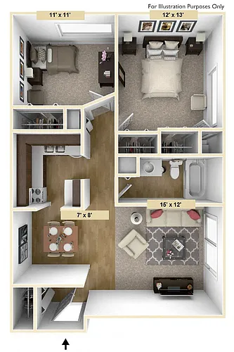 Floor plan Two Bedroom Berkshire