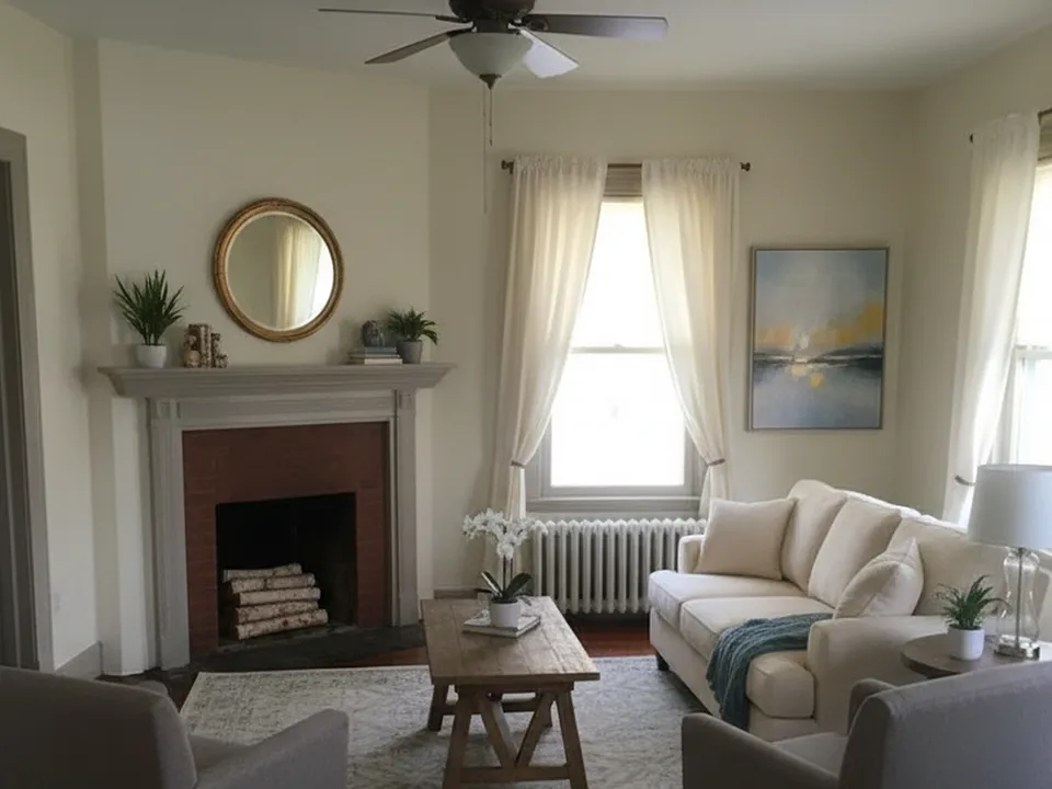 Living Room with Fireplace