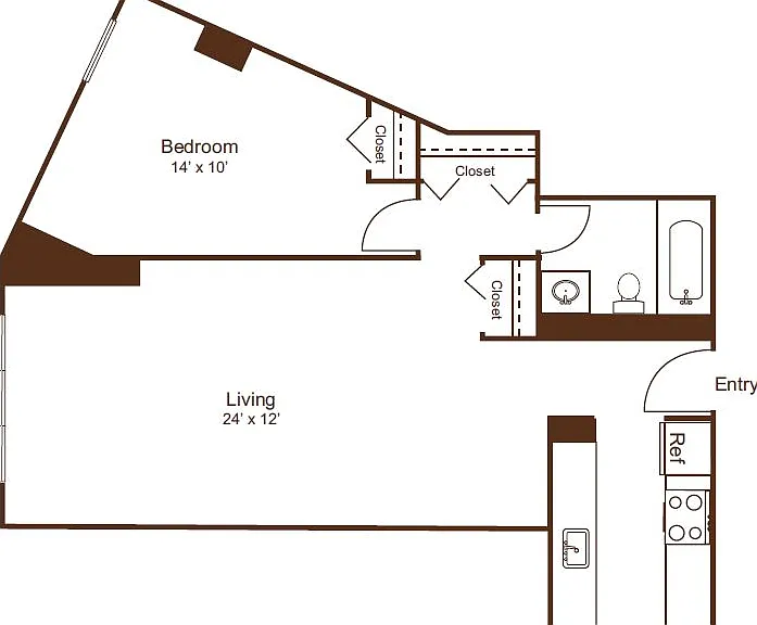 One Bedroom - A1 Floor Plan One Bedroom - A1 Floor Plan