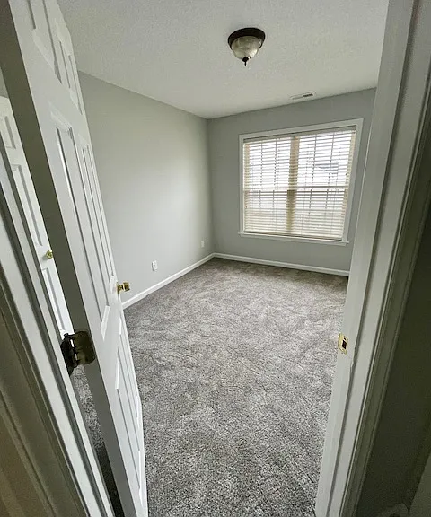 Bedroom 1, new paint, carpeting and light fixture