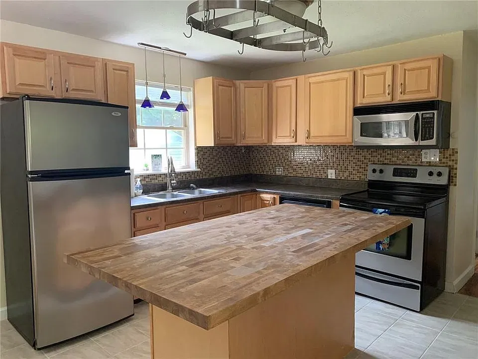 Kitchen. Custom Butcher block island.
