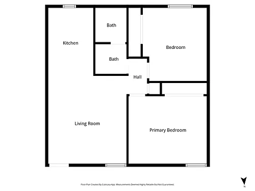 Floor plan Two Bedroom One Bathroom