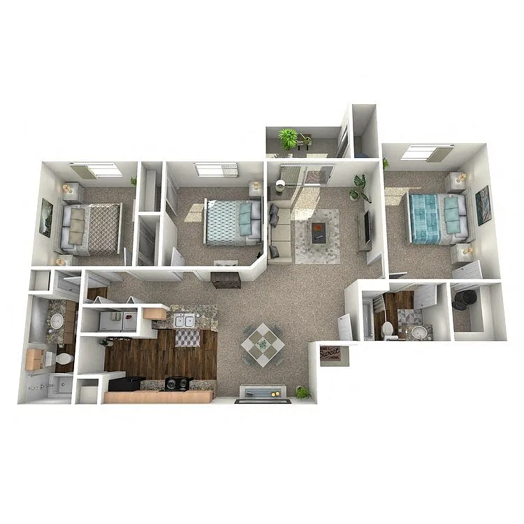 Floor plan 3 Bedroom 2 Bathroom