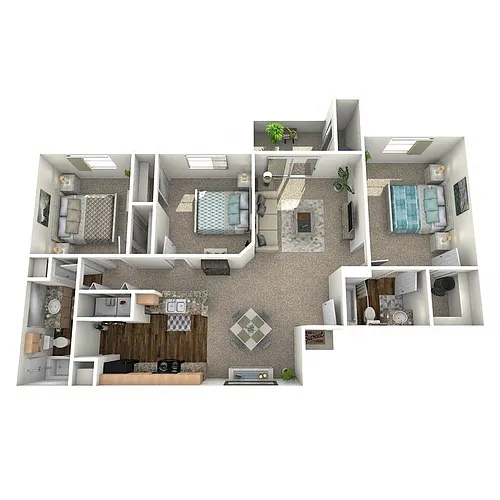 Floor plan 3 Bedroom 2 Bathroom